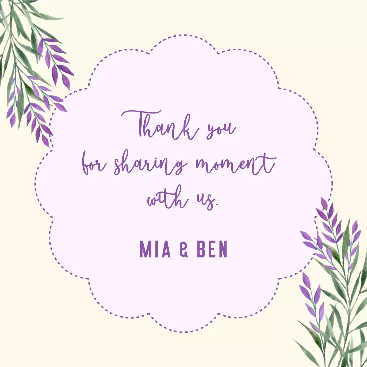 Bingkai Bunga Ungu Estetik