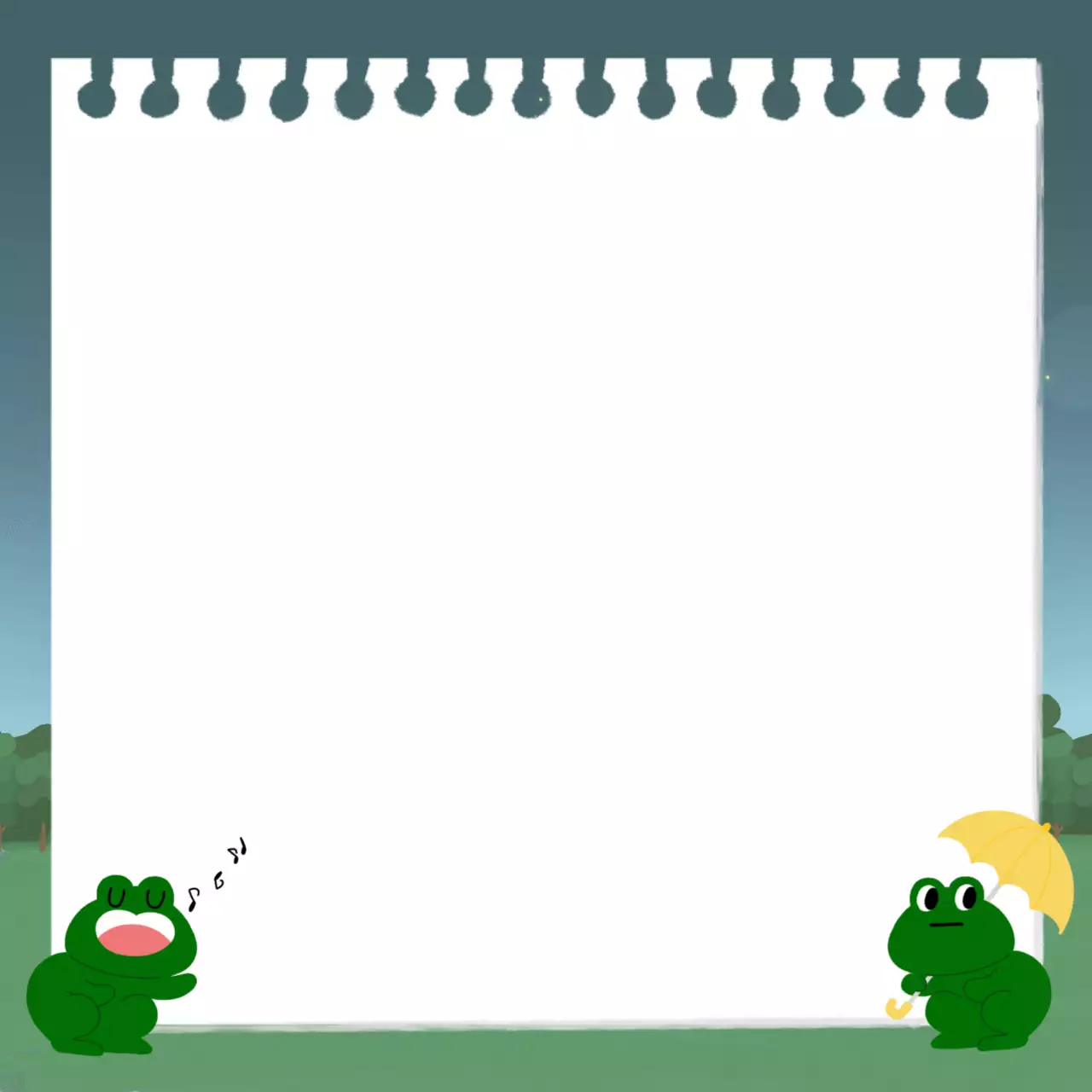 초록색 귀여운 개구리 편지