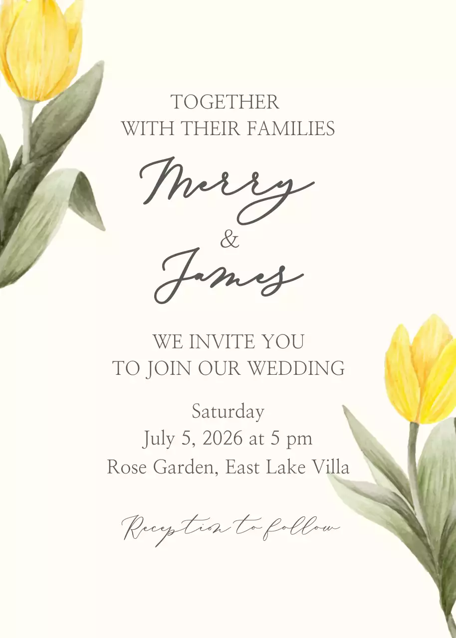 Yellow Aesthetic Tulip Flowers