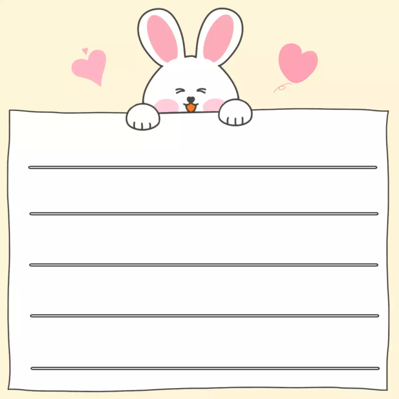 노란색의 상큼 토끼의 문구