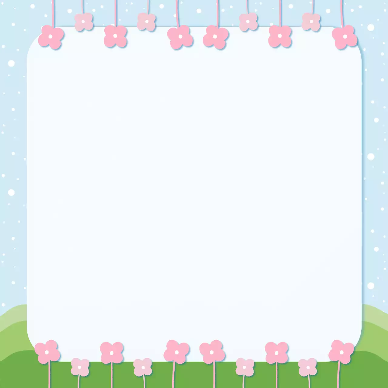 하늘색 아기자기한 꽃 장식 미니 노트