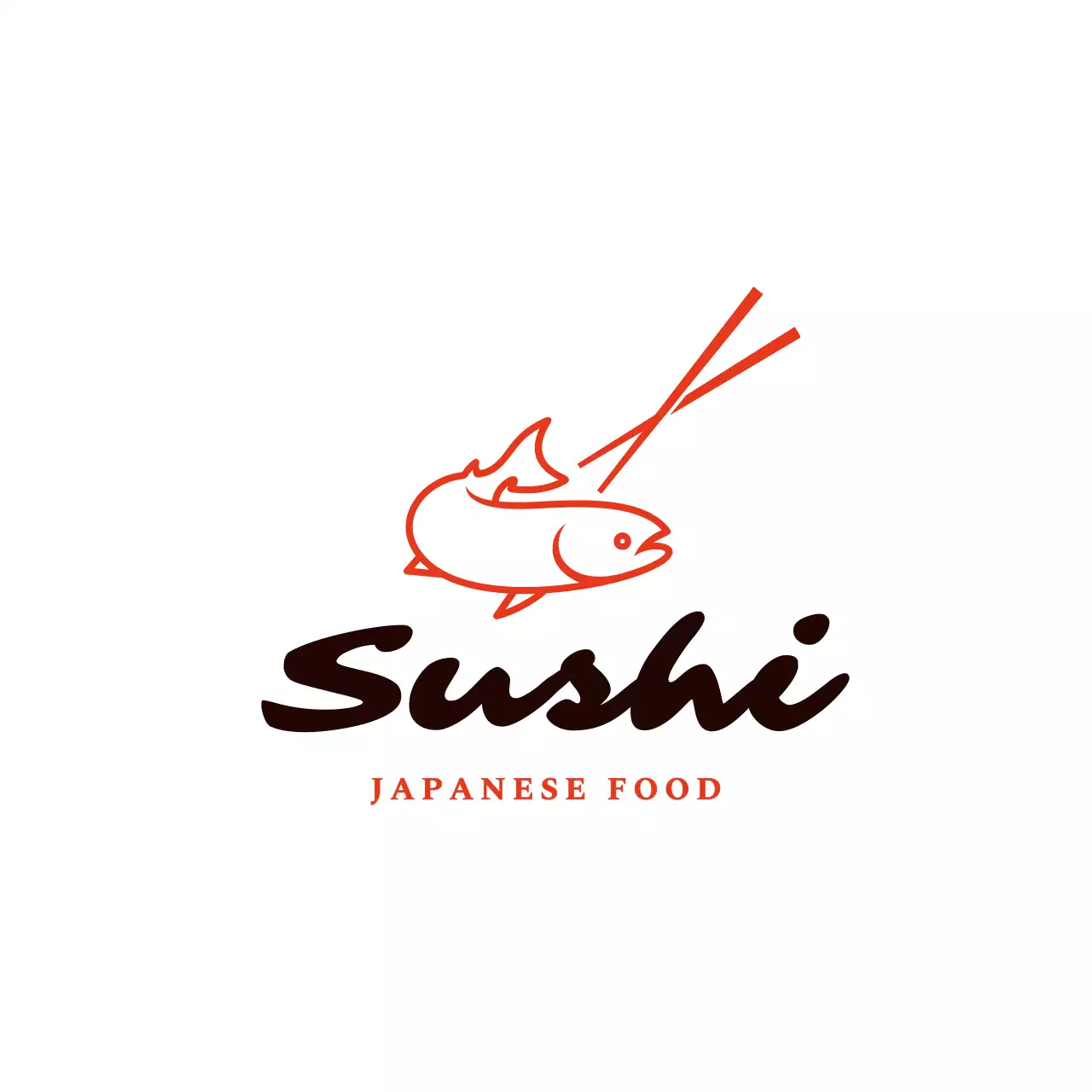 orange minimal sushi advertisement