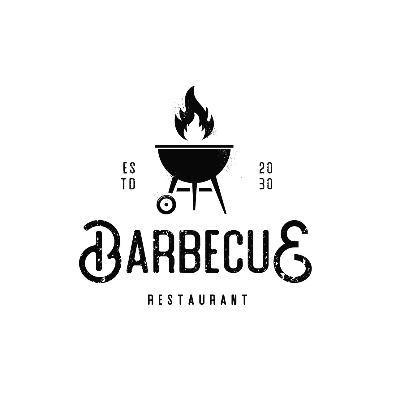 black vintage barbecue advertisement