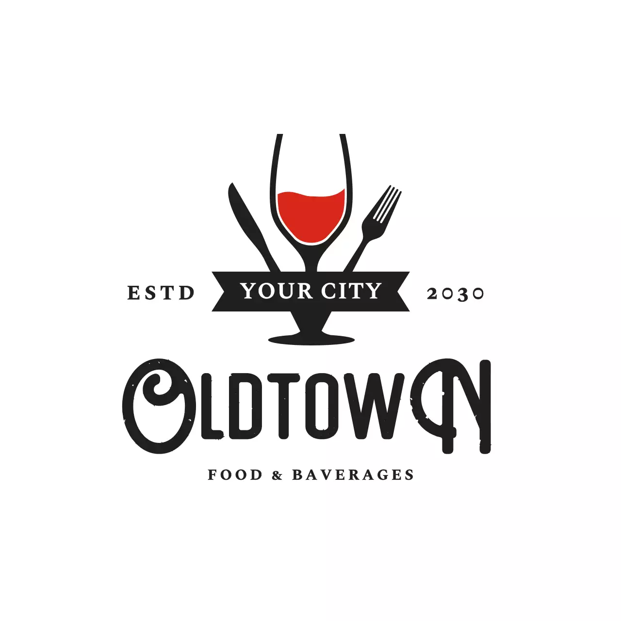 black vintage restaurant advertisement