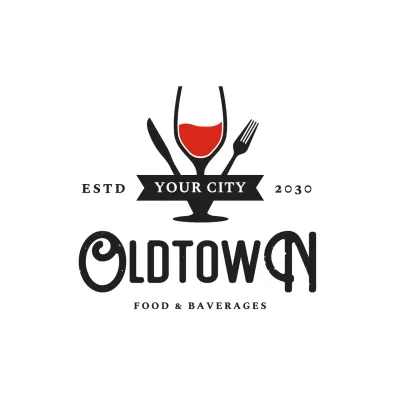 black vintage restaurant advertisement