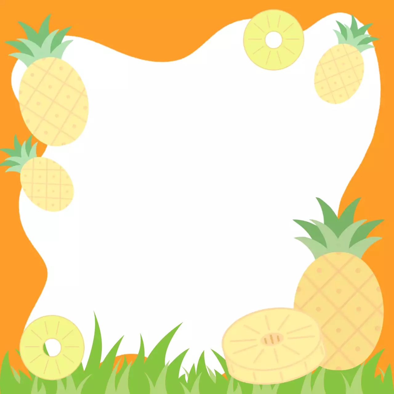 주황 아기자기한 열대과일 포토프레임