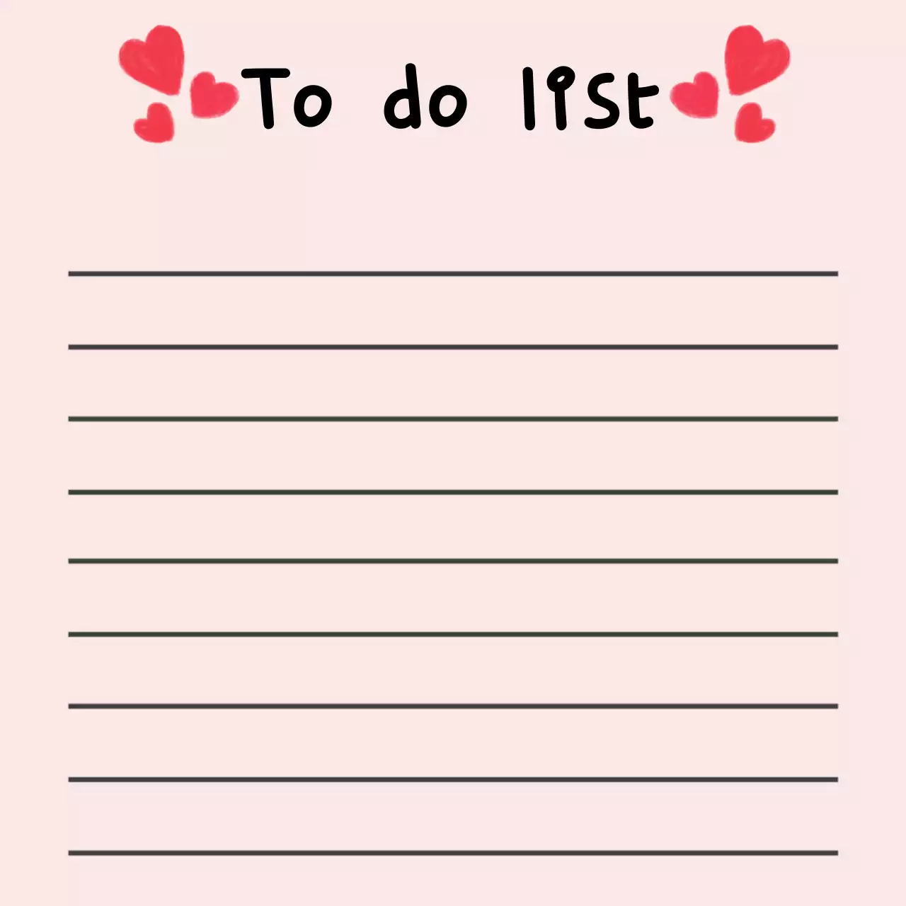 빨간 하트 투두리스트 to do list