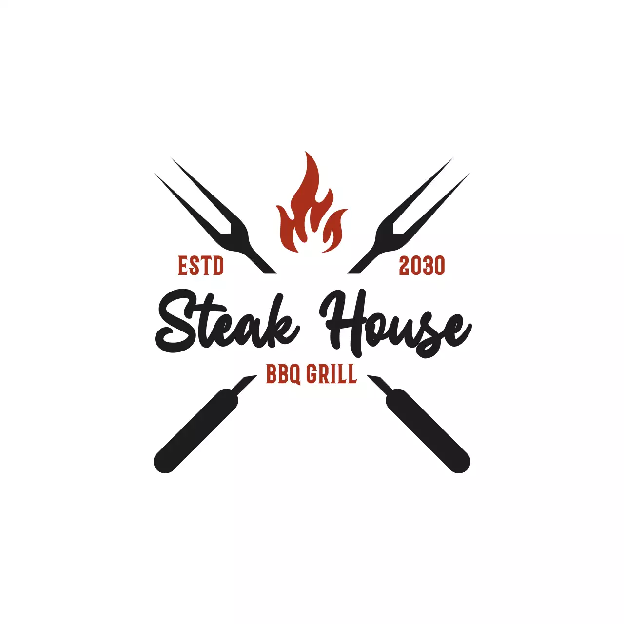 red rustic steakhouse for brand identity
