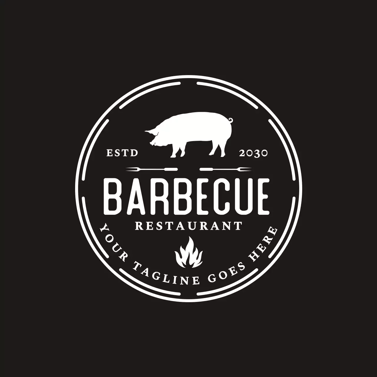 black vintage barbecue for brand identity