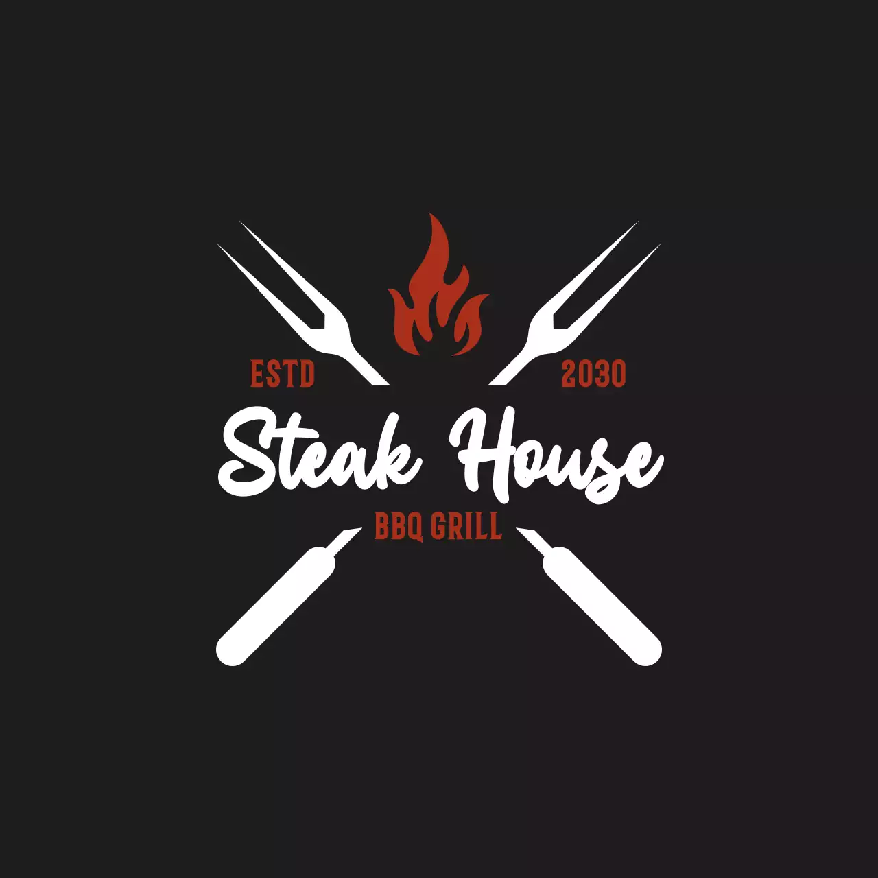 red rustic steakhouse for brand identity