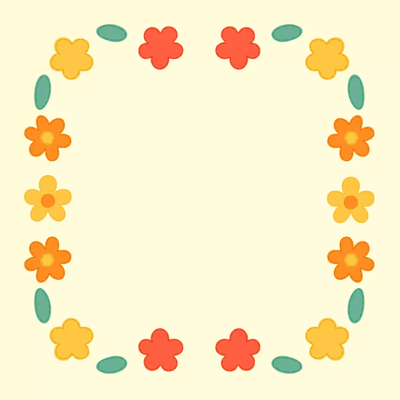 노랑 심플 아기자기  봄 꽃 패턴 문구