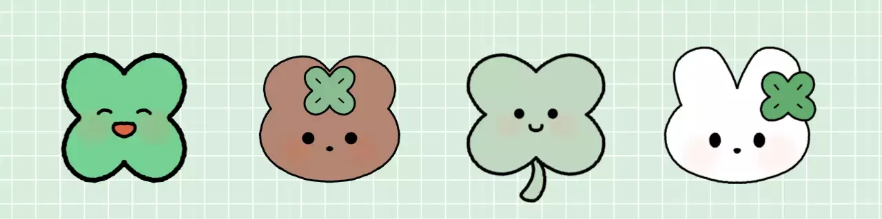 민트 아기자기한 캐릭터 스티커