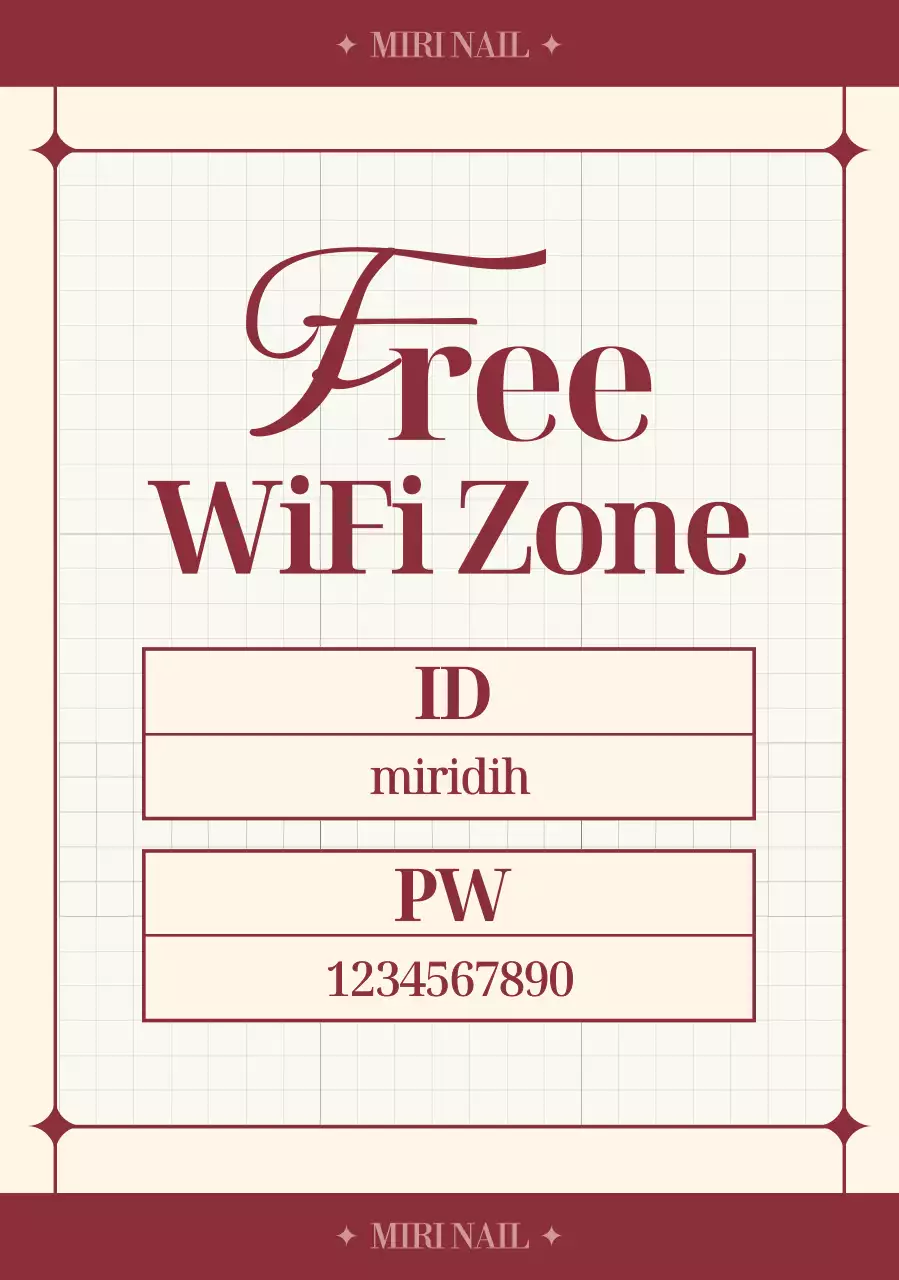 빨강 심플 와이파이 안내