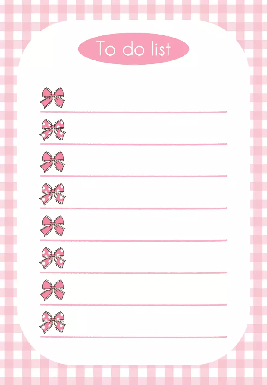 핑크 아기자기한 개인 투두리스트