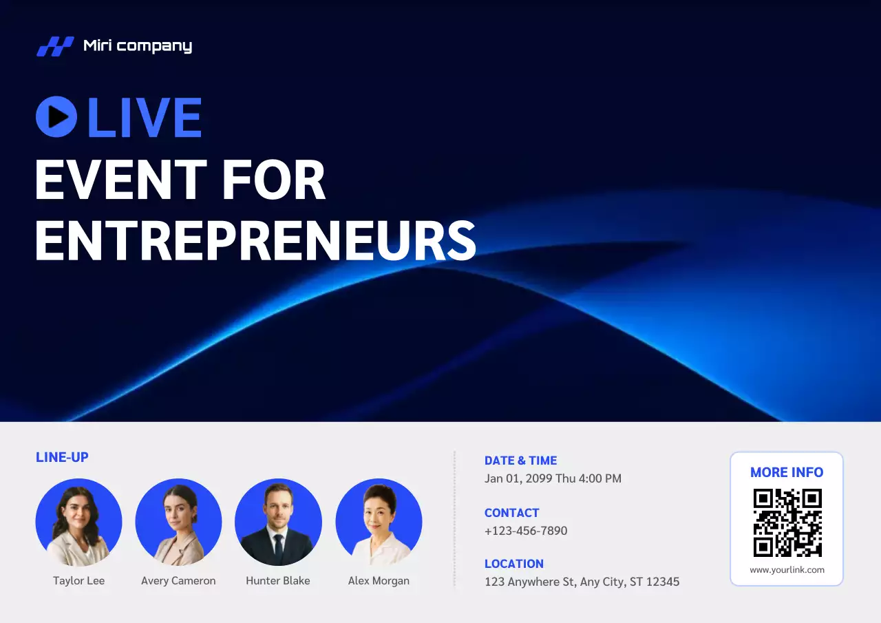 blue modern entrepreneur event invitation