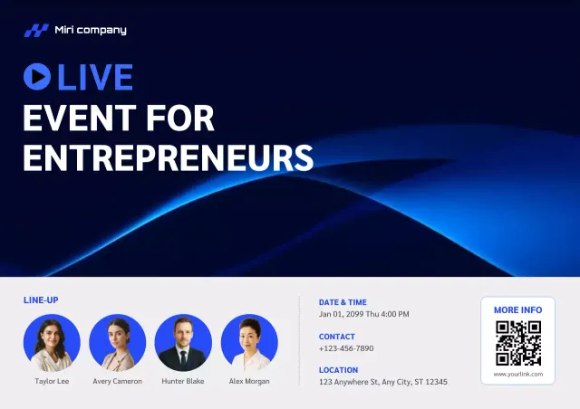 blue modern entrepreneur event invitation