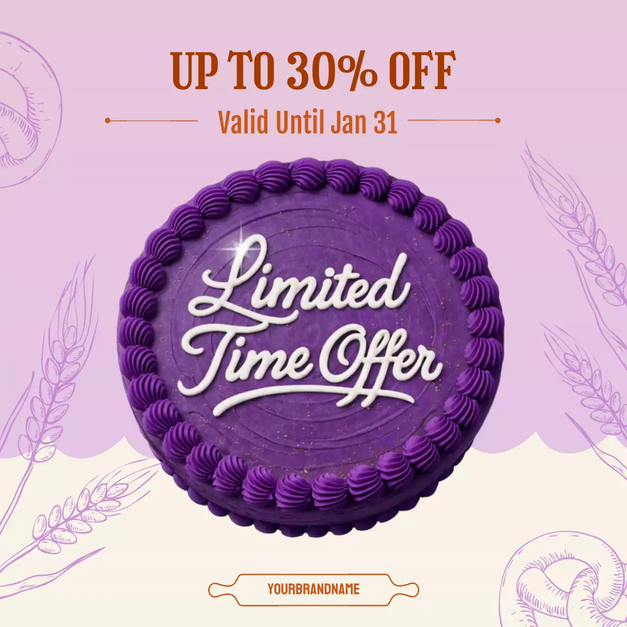 보라색 빈티지 베이커리 프로모션