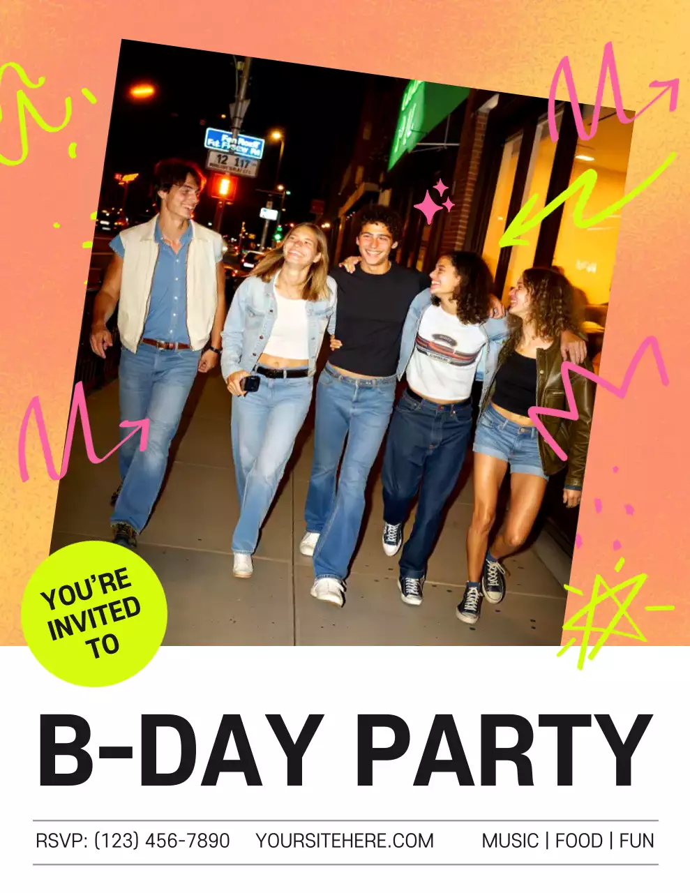 Colourful Trendy Party Invitation Poster