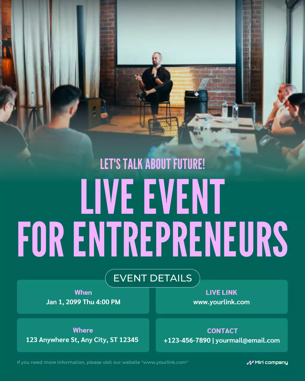 teal modern entrepreneur event