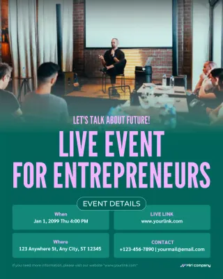 teal modern entrepreneur event