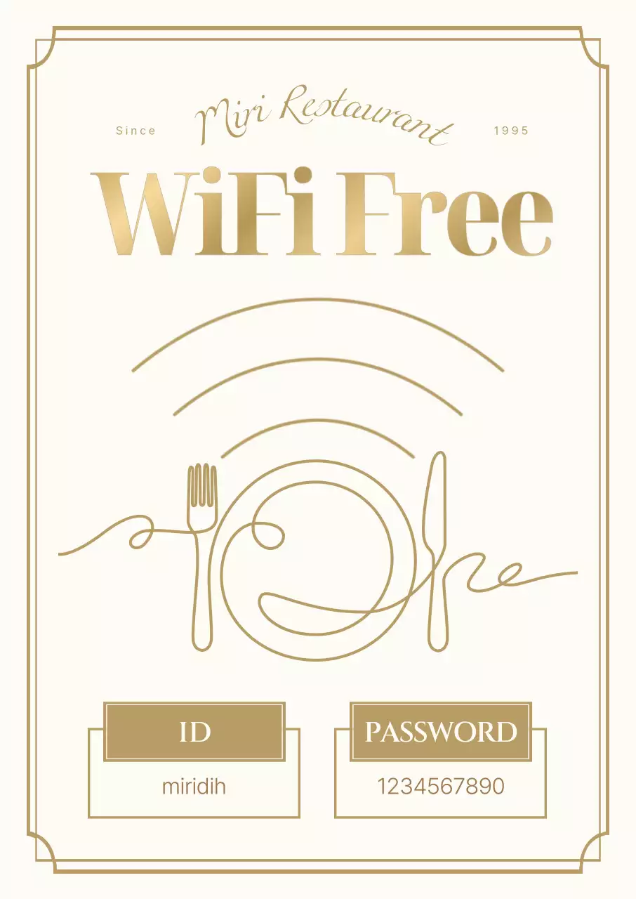 골드 모던 레스토랑 안내 와이파이