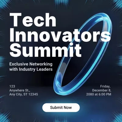 Blue Futuristic Tech Event Invitation Poster