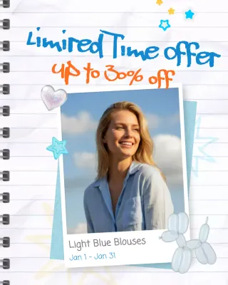 블루 트렌디 패션 프로모션