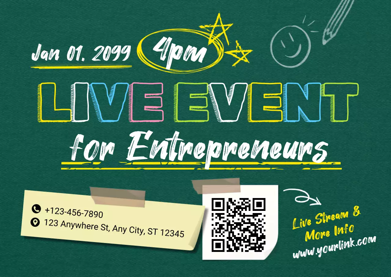 green modern event announcement