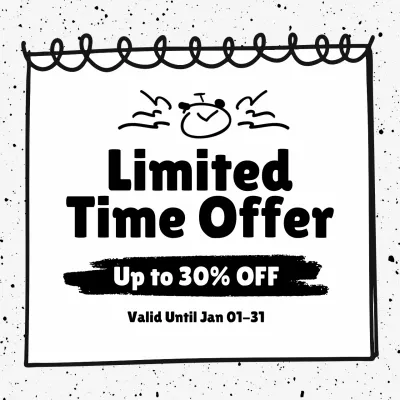 블랙 미니멀 한정 기간 특별 할인 행사