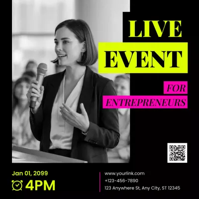 acara bisnis modern neon