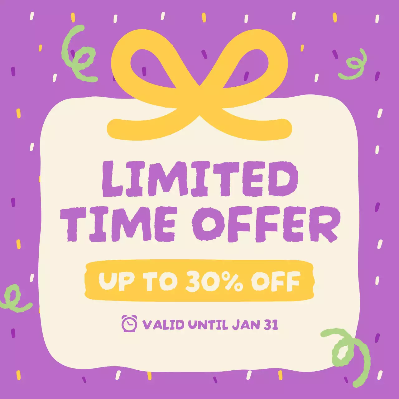 보라색의 장난스러운 세일 프로모션