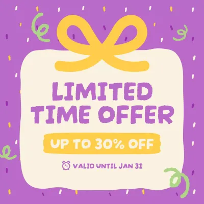 보라색의 장난스러운 세일 프로모션