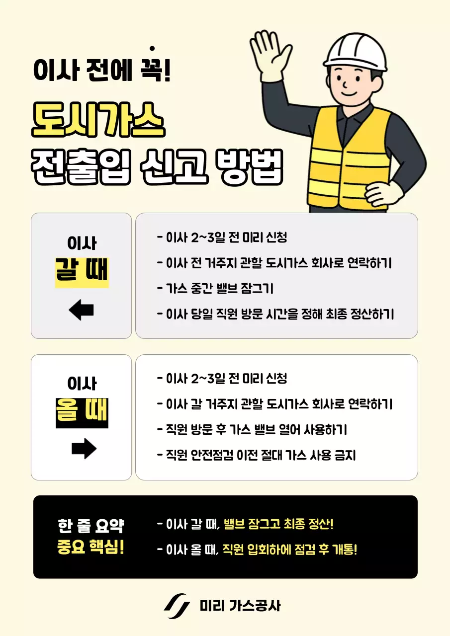 베이지 심플 가스 안전 안내