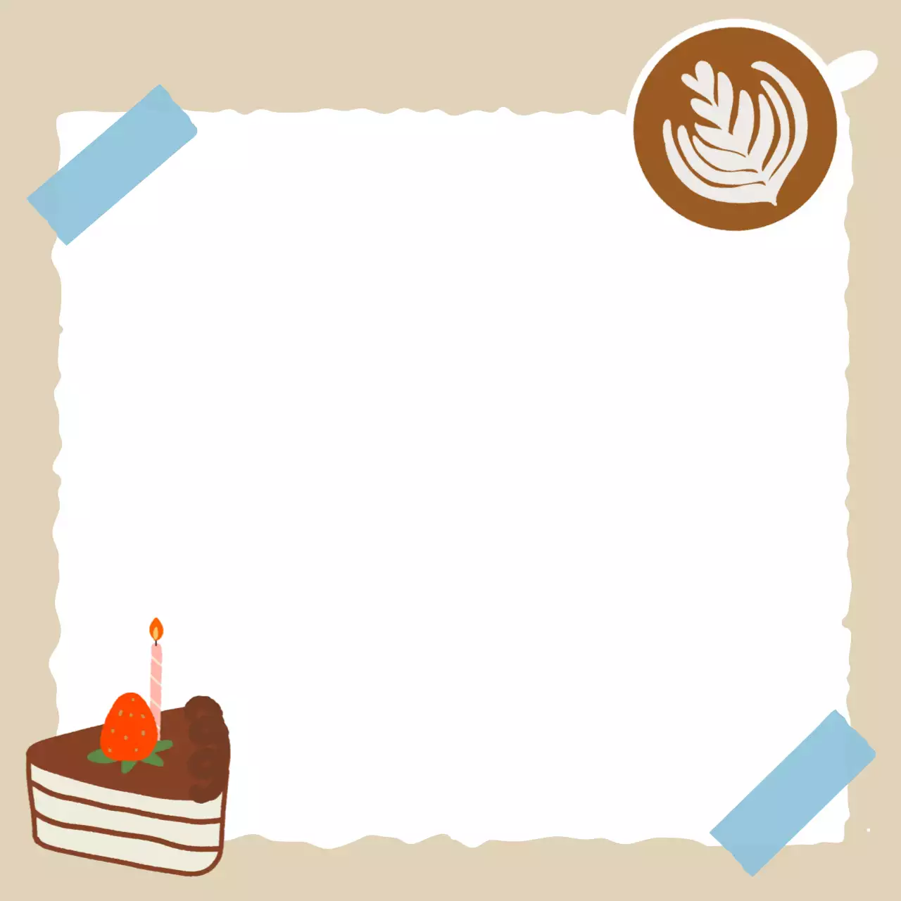 베이지 심플 생일 포토프레임