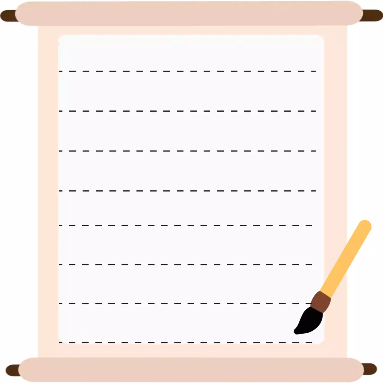 베이지 전통 서예 편지