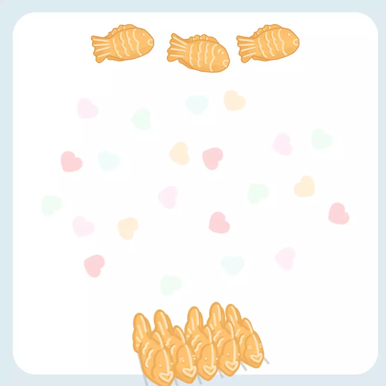 하늘색 아기자기한 붕어빵 엽서