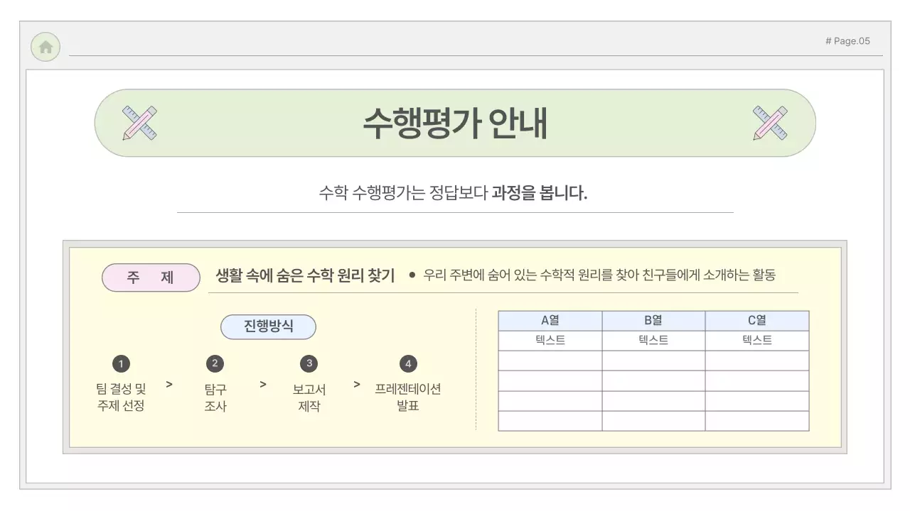흰색의 심플한 수업 오리엔테이션 안내