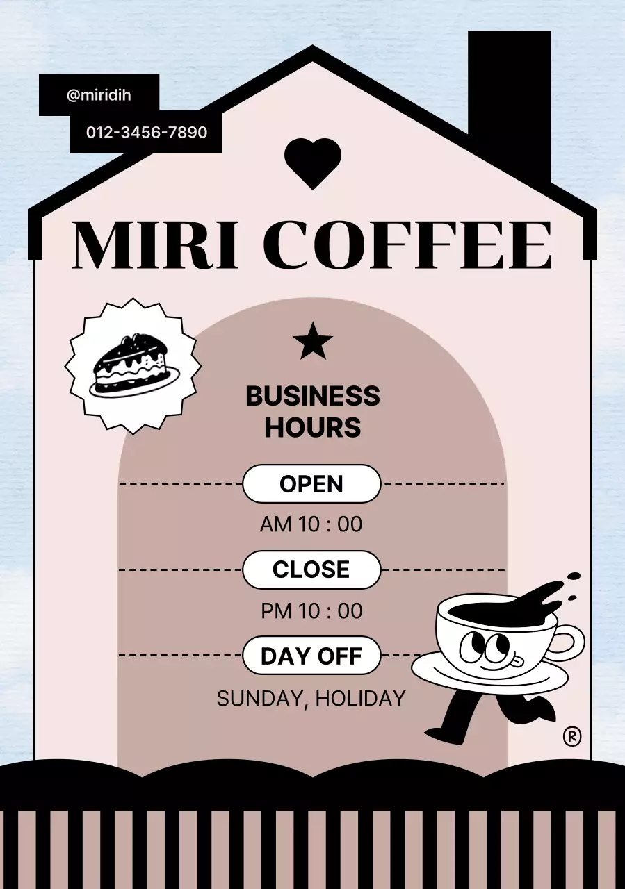 핑크 심플 카페 안내