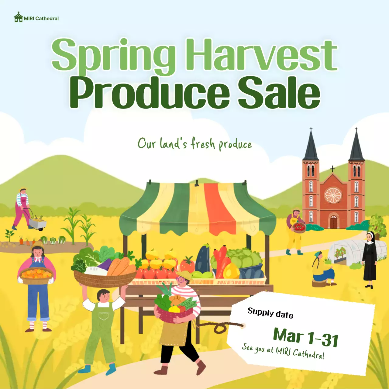 Acara diskon produk pertanian hijau dan menggemaskan