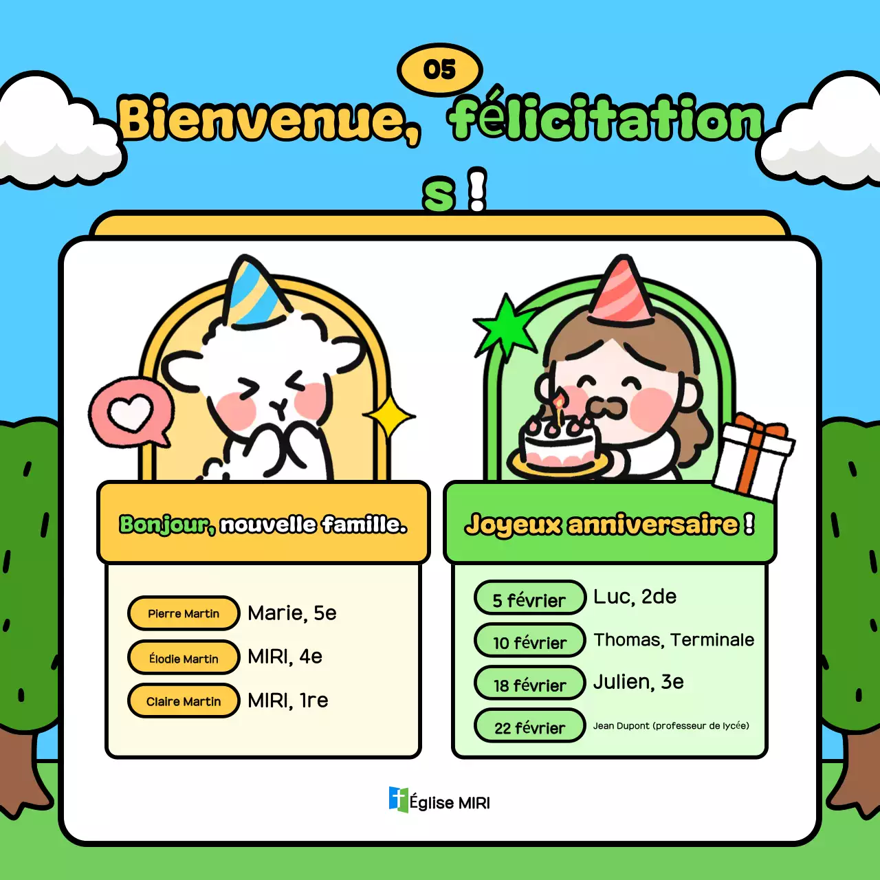 Guide de culte Sky Blue Cute pour le ministère de la jeunesse