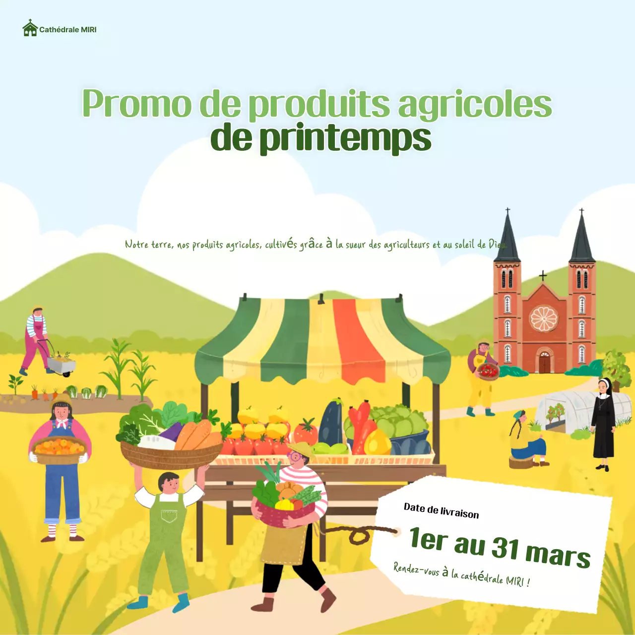 événement de réduction sur les produits agricoles verts et mignons