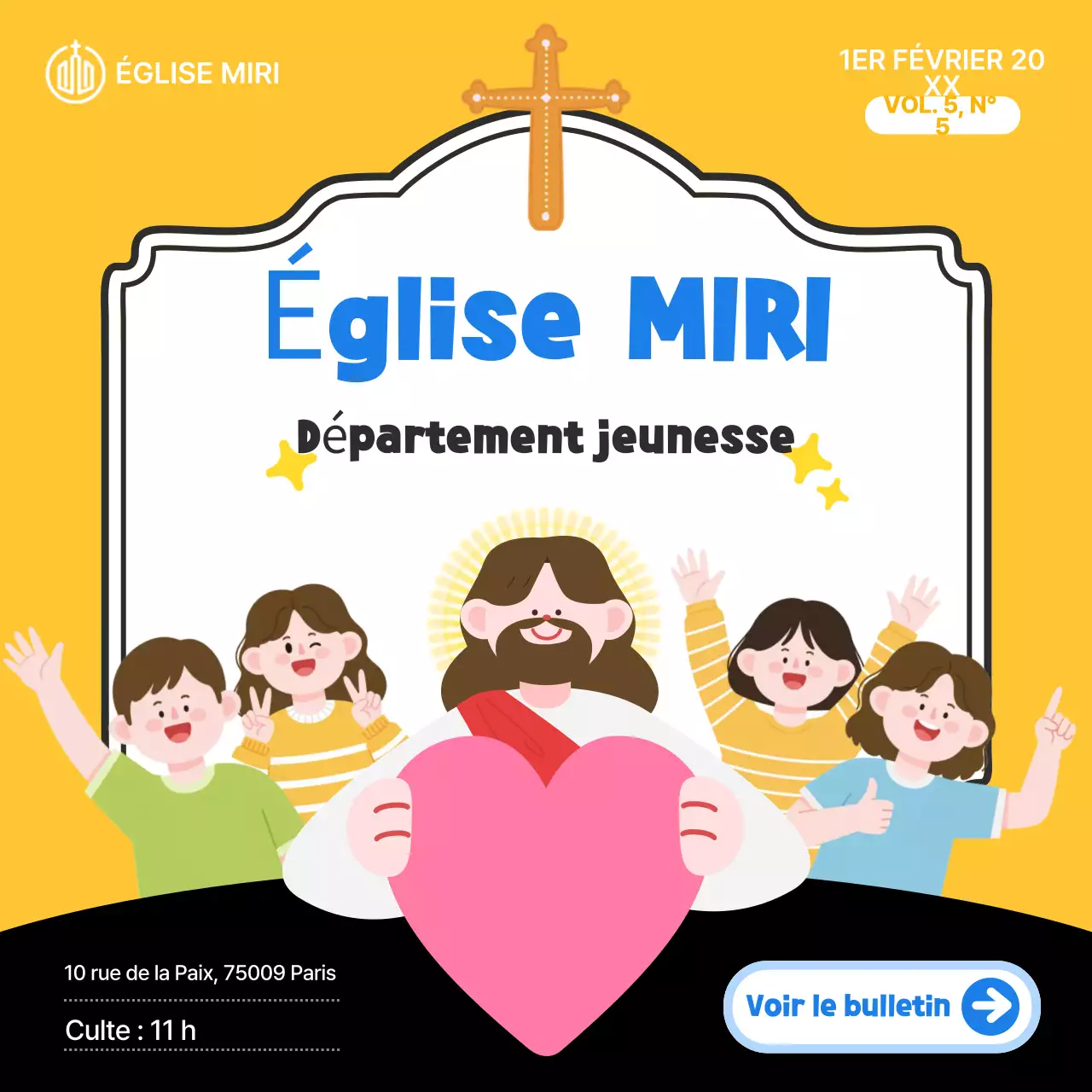 Guide du service religieux pour bébé jaune