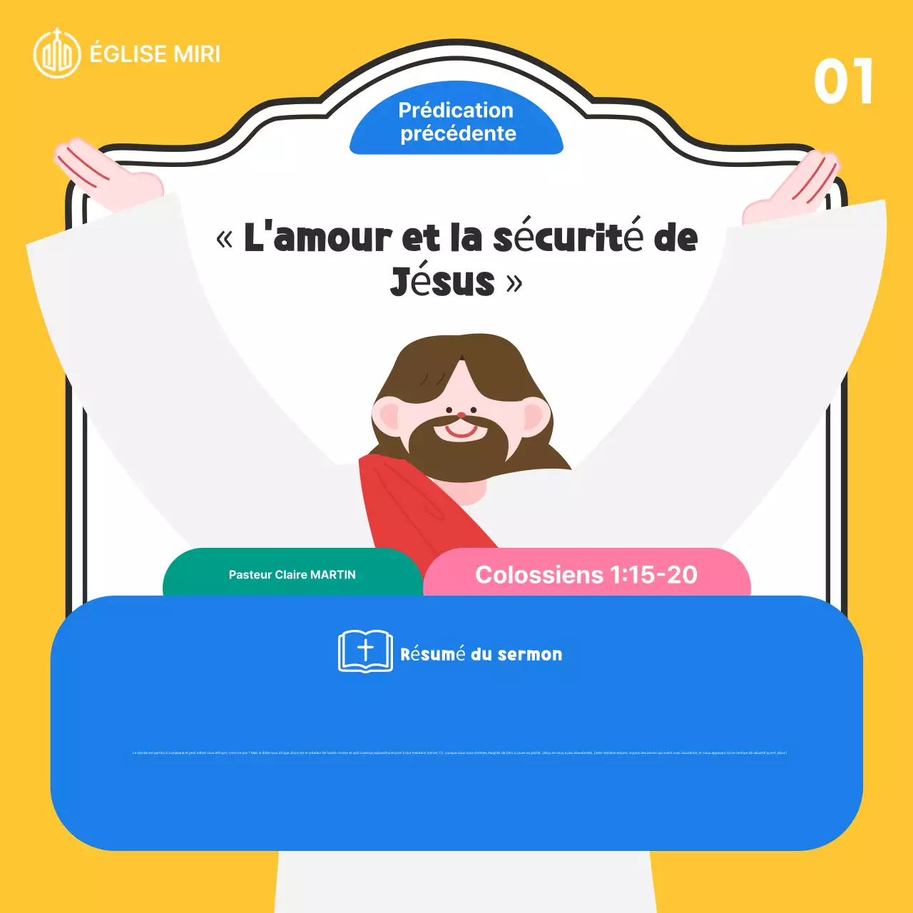 Guide du service religieux pour bébé jaune