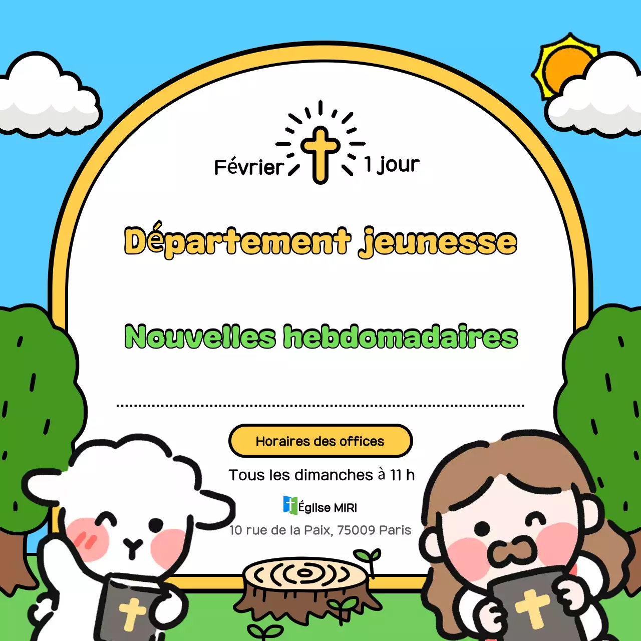 Guide de culte Sky Blue Cute pour le ministère de la jeunesse