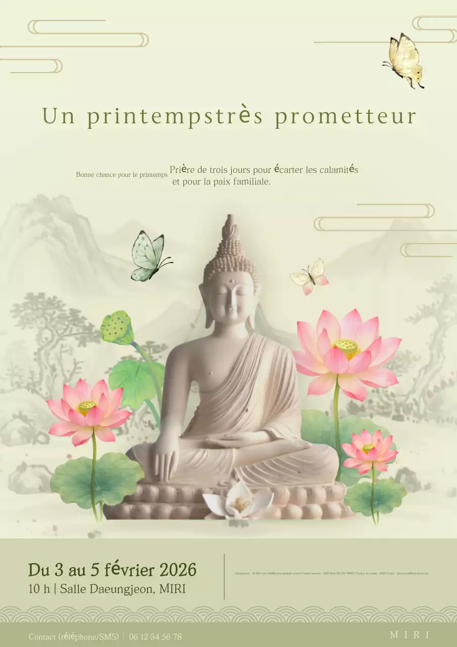 Cérémonie bouddhiste traditionnelle beige