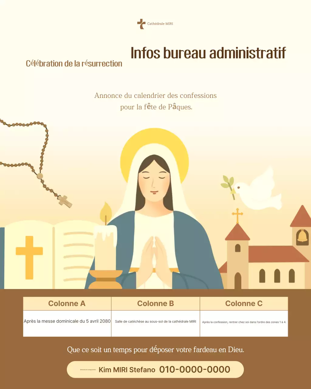 Guide de culte traditionnel beige pour cathédrale