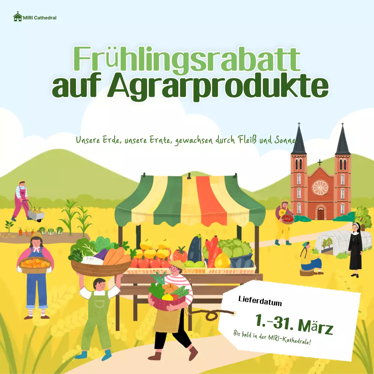 Rabattaktion für grüne und niedliche Agrarprodukte