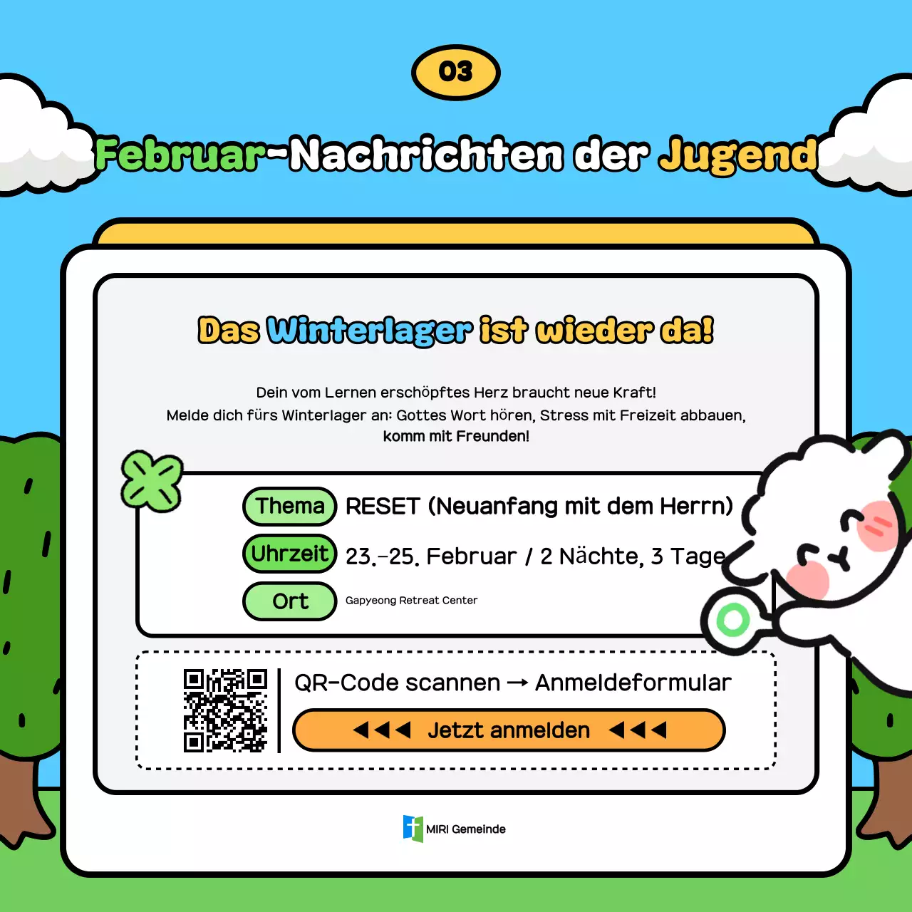 Himmelblauer Leitfaden für den Gottesdienst der Jugendgruppe