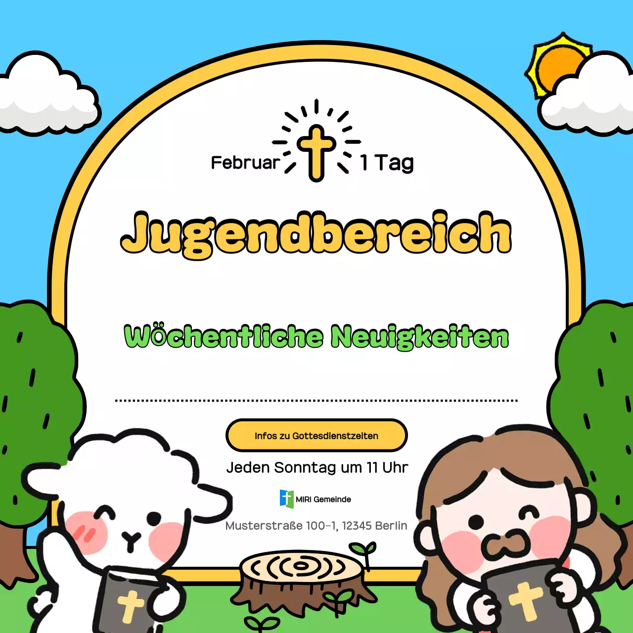 Himmelblauer Leitfaden für den Gottesdienst der Jugendgruppe