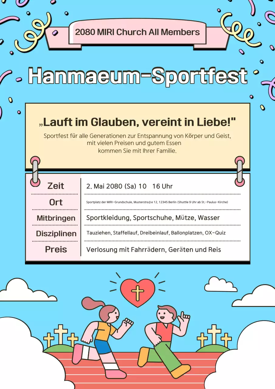 Sky Blue Cute Sportfest-Event